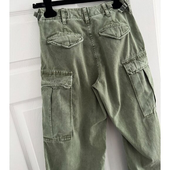 R13 Wide Leg Cargo Pant in Olive, size 23 ** these have been hemmed 2 - 3 inches - Picture 11 of 12